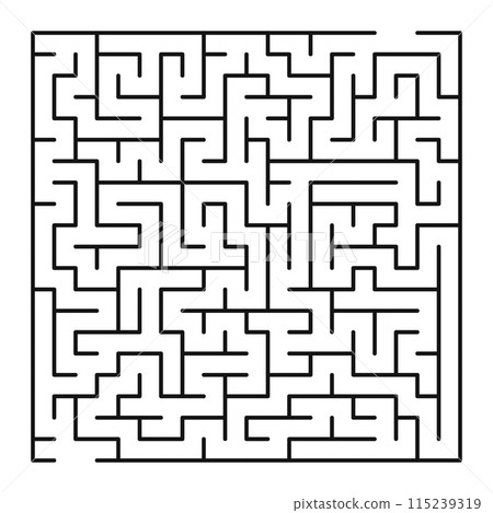 Maze shape design element. There is one entrance and exit and one correct path, but many paths lead to dead 115239319