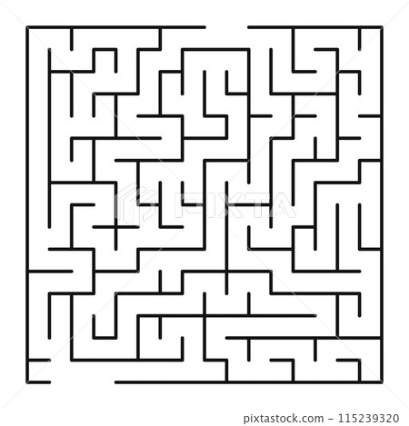 Maze shape design element. There is one entrance and exit and one correct path, but many paths lead to dead 115239320