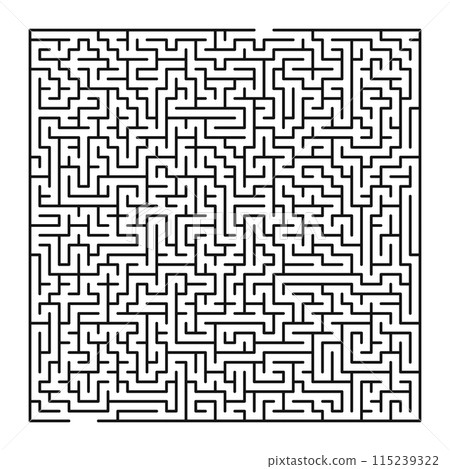 Maze shape design element. There is one entrance and exit and one correct path, but many paths lead to dead Maze shape design element. There is one entrance and exit and one correct path, but many paths lead to dead 115239322
