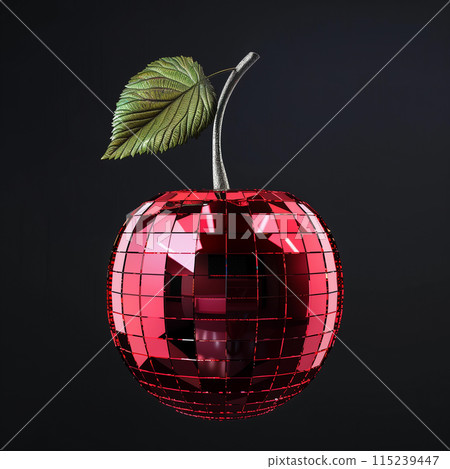 Red Apple Surface Made of Disco Ball Mosaic Mirror 115239447