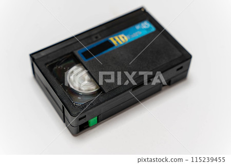 Vintage VHS film cassette. home video studio. 90th. retro 115239455
