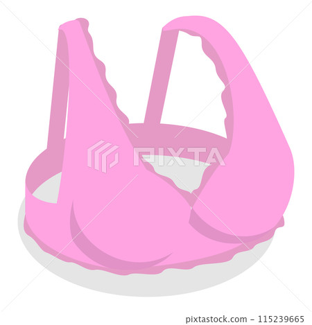 3D Isometric Flat  Set of Bras. Item 4 115239665