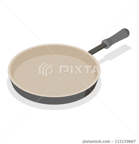 3D Isometric Flat  Set of Frying Pans. Item 3 115239667