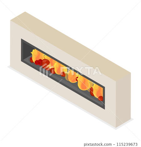 3D Isometric Flat Set of Fireplaces. Item 3 3D Isometric Flat Set of Fireplaces. Item 3 115239673