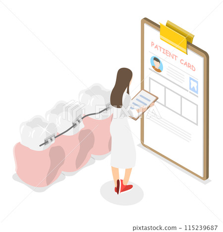 3D Isometric Flat  Illustration of Orthodontic Care. Item 3 115239687