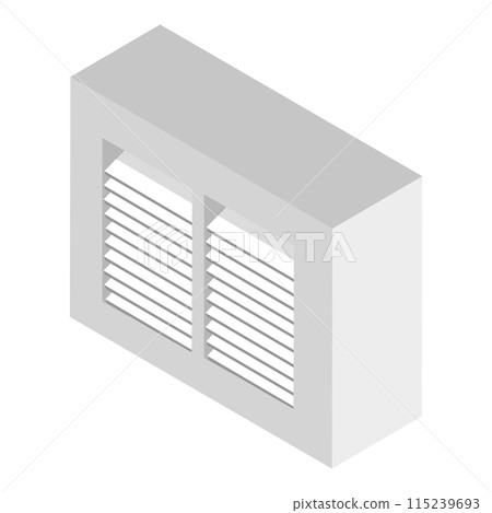 3D Isometric Flat  Set of Air Duct System Items. Item 4 115239693
