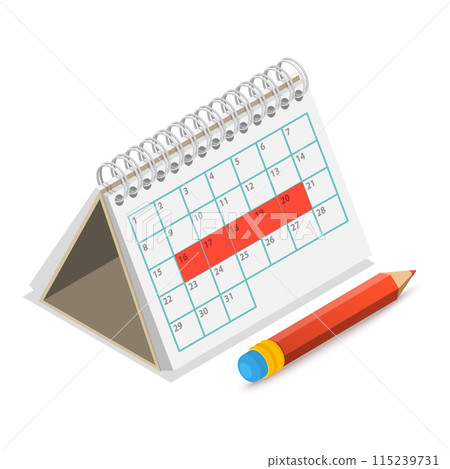 3D Isometric Flat  Illustration of Menstruation. Item 4 115239731