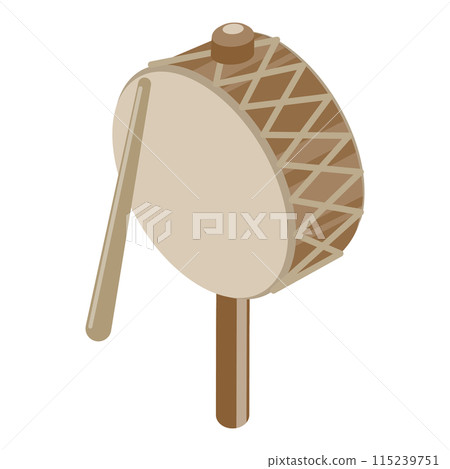 3D Isometric Flat Set of Korean Music Instruments. Item 5 3D Isometric Flat Set of Korean Music Instruments. Item 5 115239751