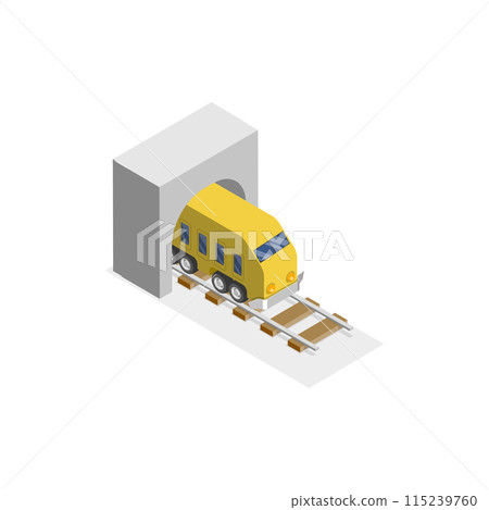 3D Isometric Flat Set of Railway Station Elements. Item 7 3D Isometric Flat Set of Railway Station Elements. Item 7 115239760