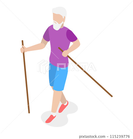 3D Isometric Flat  Illustration of Senior Activities. Item 3 115239776