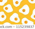 Fried egg hand-drawn background material 115239837