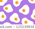 Fried egg hand-drawn background material 115239838