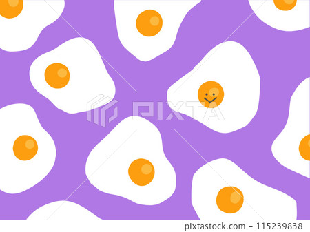 Fried egg hand-drawn background material 115239838