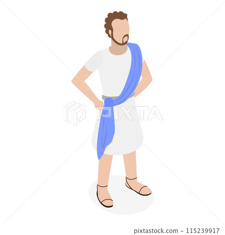 3D Isometric Flat Set of Roman People. Item 2 3D Isometric Flat Set of Roman People. Item 2 115239917