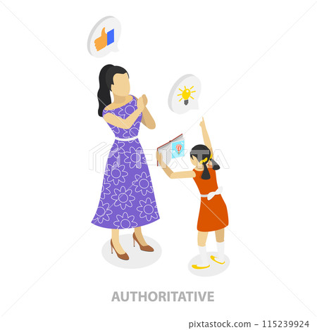 3D Isometric Flat Illustration of Parenting Styles. Item 4 3D Isometric Flat Illustration of Parenting Styles. Item 4 115239924