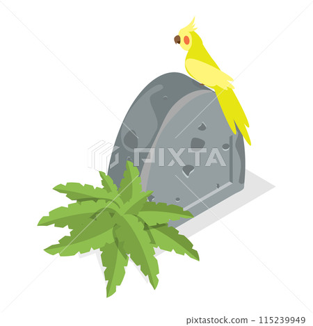 3D Isometric Flat Set of Jungle Stone Signs. Item 3 3D Isometric Flat Set of Jungle Stone Signs. Item 3 115239949