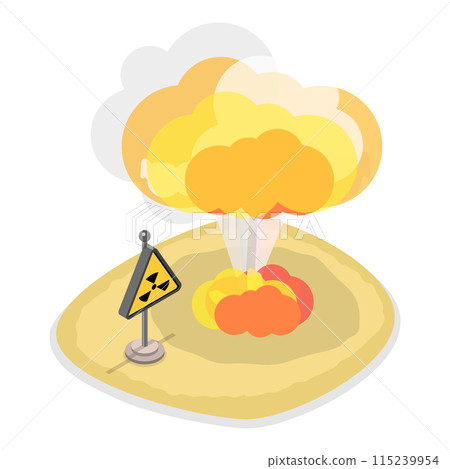 3D Isometric Flat  Set of Natural and Human-Caused Disasters. Item 2 115239954