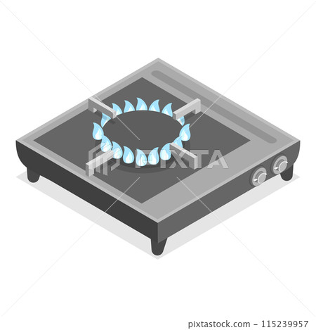 3D Isometric Flat Set of Camping Stoves. Item 3 3D Isometric Flat Set of Camping Stoves. Item 3 115239957