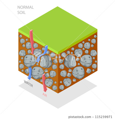 3D Isometric Flat Illustration of Soil Compaction Method. Item 2 3D Isometric Flat Illustration of Soil Compaction Method. Item 2 115239971