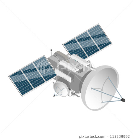 3D Isometric Flat  Set of Spacecraft Shuttles and Satellites. Item 6 115239992