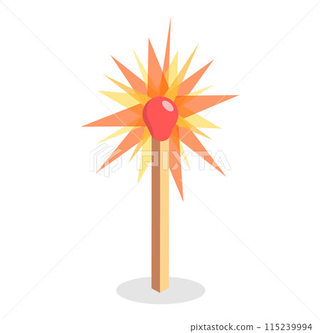 3D Isometric Flat Set of Burning Matchs. Item 5 3D Isometric Flat Set of Burning Matchs. Item 5 115239994