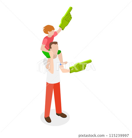 3D Isometric Flat Illustration of Father And Child. Item 2 3D Isometric Flat Illustration of Father And Child. Item 2 115239997