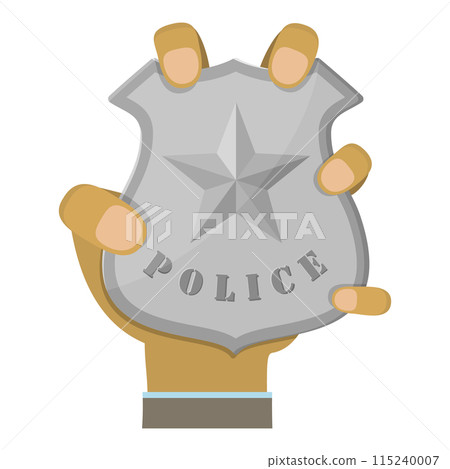Mans Hand Holding Different Badges.. Item 3 115240007
