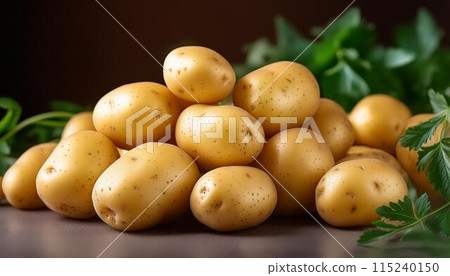 新鮮馬鈴薯和馬鈴薯葉 3 115240150