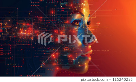 Human connected with big data representing information technology and big data concept 115240255