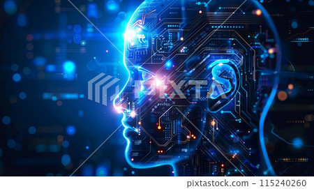 Artificial Intelligence connecting with big data and information technology. Futuristic data concept 115240260