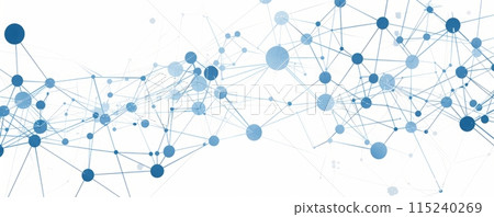 Network lines with connecting dots with white background.Wallpaper and network concept. 115240269