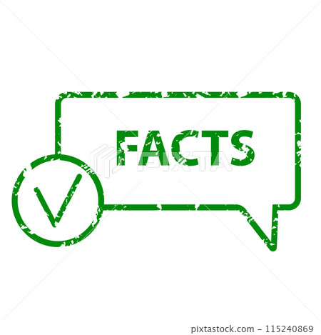 Facts rubber stamp seal. Vector of seal verification, certified stamp Facts rubber stamp seal. Vector of seal verification, certified stamp 115240869