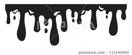 Dripping Paint molten splash, liquid flow abstract shape stain isolated on transparent background. Fluid trickle, border or stencil. Dripping Paint molten splash, liquid flow abstract shape stain isolated on transparent background. Fluid trickle, border or stencil. 115240949