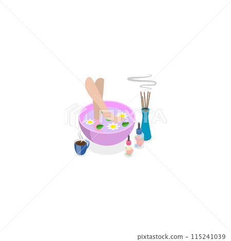 3D Isometric Flat Illustration of Aromatherapy Procedures. Item 1 3D Isometric Flat Illustration of Aromatherapy Procedures. Item 1 115241039