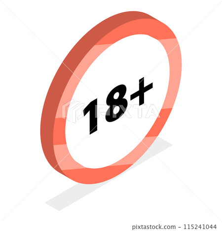 3D Isometric Flat Set of Sensitive Content Signs. Item 1 3D Isometric Flat Set of Sensitive Content Signs. Item 1 115241044