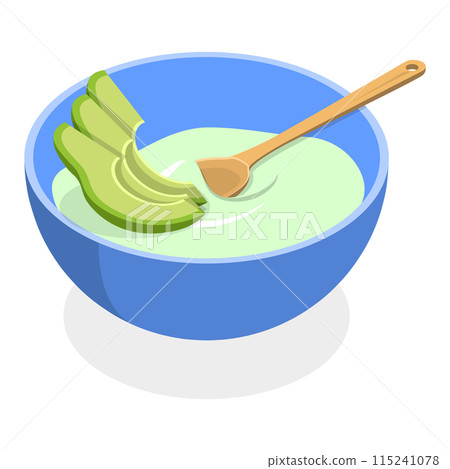 3D Isometric Flat Illustration of Cereal Breakfast. Item 3 3D Isometric Flat Illustration of Cereal Breakfast. Item 3 115241078