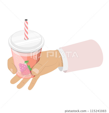 3D Isometric Flat  Illustration of Ice Beverage. Item 2 115241083