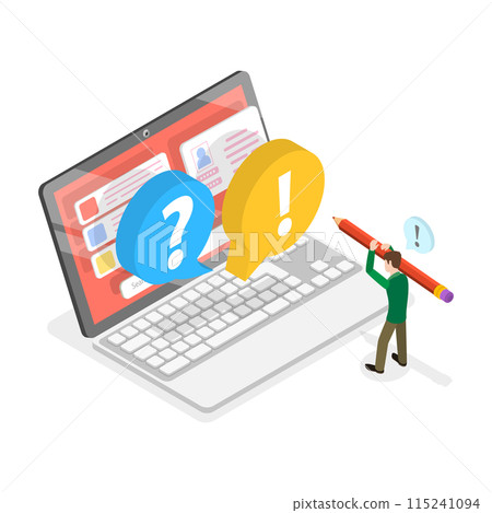 3D Isometric Flat Illustration of Customer Feedback. Item 2 3D Isometric Flat Illustration of Customer Feedback. Item 2 115241094