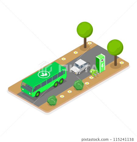 3D Isometric Flat  Illustration of Sustainable Lifestyle. Item 1 115241138