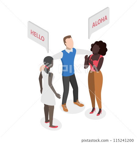 3D Isometric Flat  Illustration of International Communication. Item 1 115241200