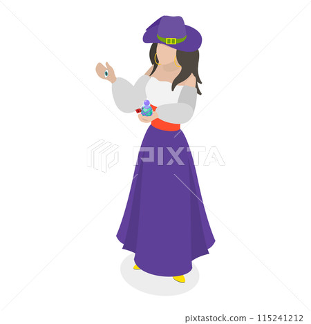 3D Isometric Flat  Illustration of Fortune Teller. Item 4 115241212