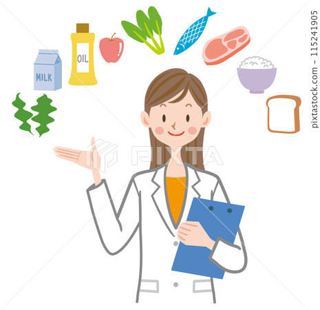 微笑指導你的白大褂女人五大營養素。 微笑指導你的白大褂女人五大營養素。 115241905