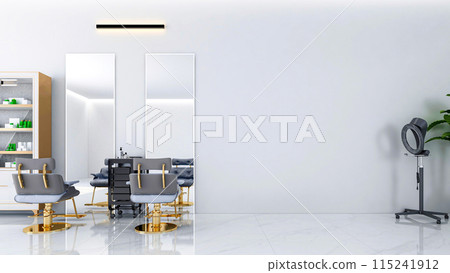 Beauty Salon interior with copy space on wall, 3D Rendering 115241912