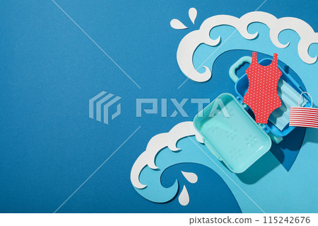 Suitcase with summer things, summer vacation concept. 115242676