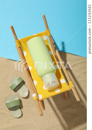 The concept of summer holidays, a place to rest on the beach. The concept of summer holidays, a place to rest on the beach. 115242681