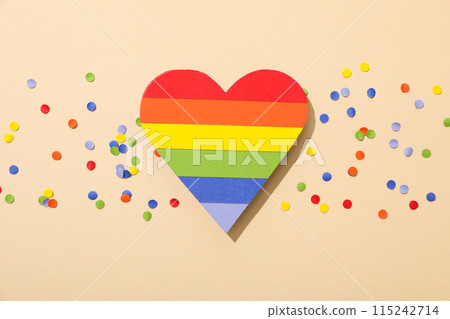 LGBT parade concept, free love symbol on light background. LGBT parade concept, free love symbol on light background. 115242714
