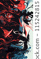 Vector illustration of a woman's face on a grunge background. 115242815