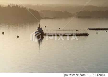 午夜陽光下波羅的海卑爾根海岸灣的景觀 午夜陽光下波羅的海卑爾根海岸灣的景觀 115242881