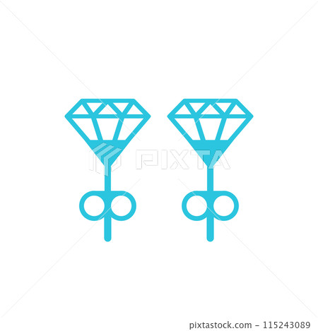 Precious Diamond earrings icon. Isolated on white background. From blue icon set 115243089