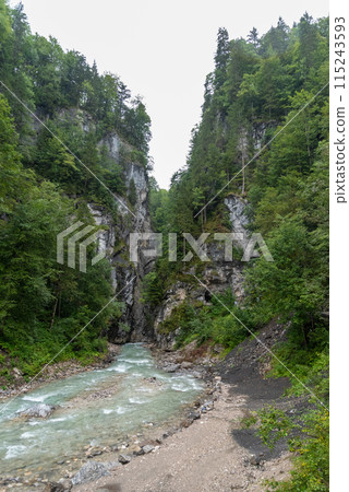 Scenic Partnach gorge near Garmisch-Partenkirchen in the Bavarian alps Scenic Partnach gorge near Garmisch-Partenkirchen in the Bavarian alps 115243593